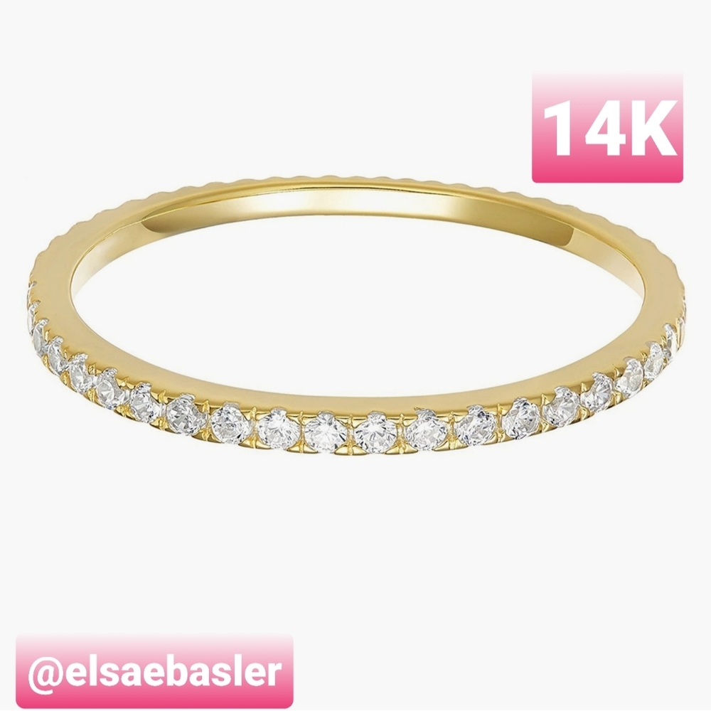 NEW Eternity simulated diamon 14k gold plated ring
